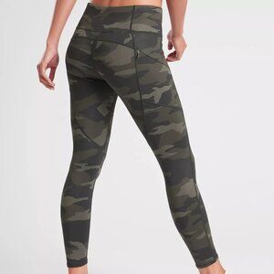 Athleta Camo Contender 7/8 Tight, in Olive Green EUC